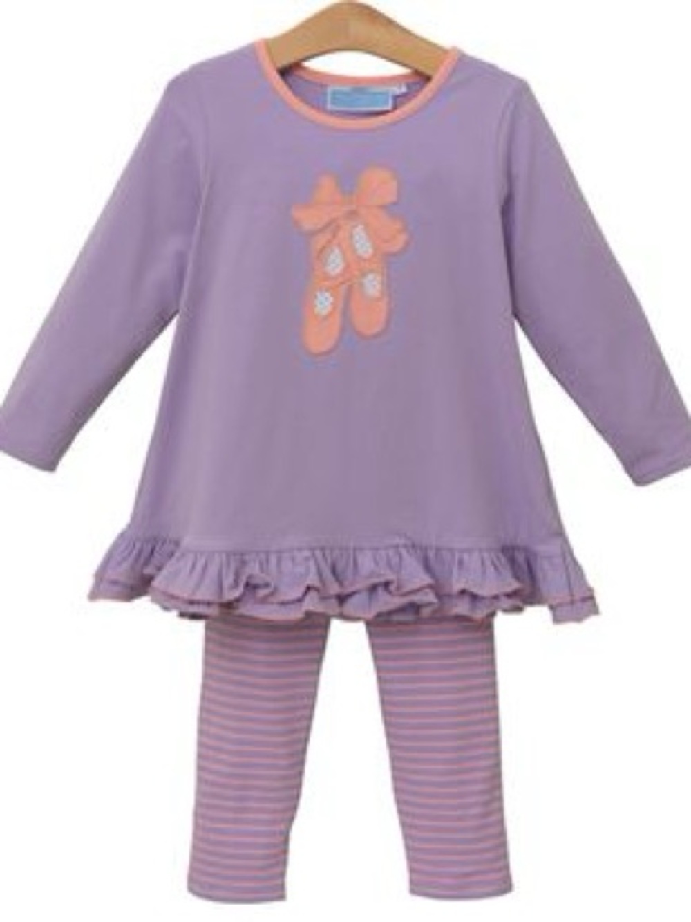 Girls' Lavender and Peach Ballet Pants Set